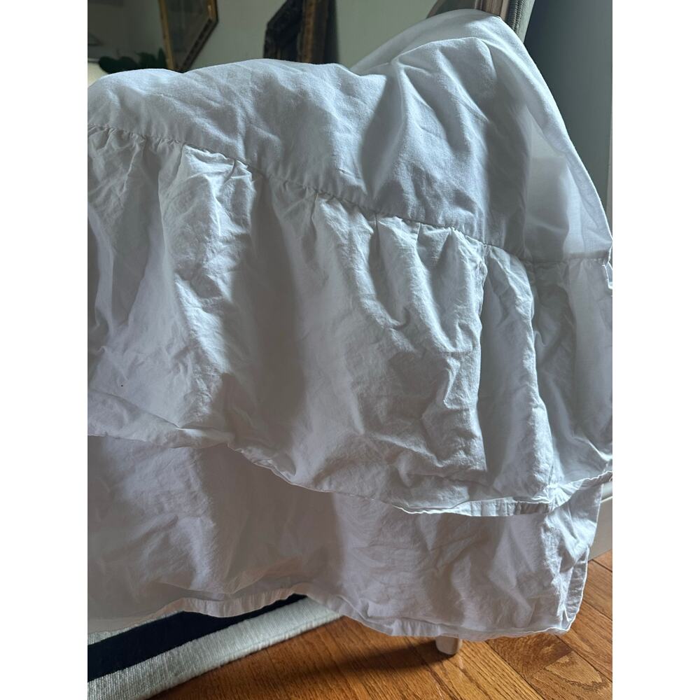 Simply Shabby twin Chic White double Ruffled Bed Skirt/Dust Ruffle Cottage